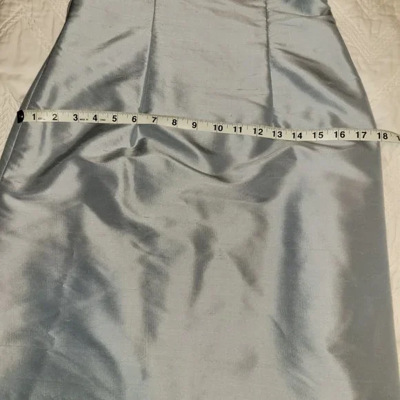Ice Blue Silk Sheath Dress - Picture 7 of 8